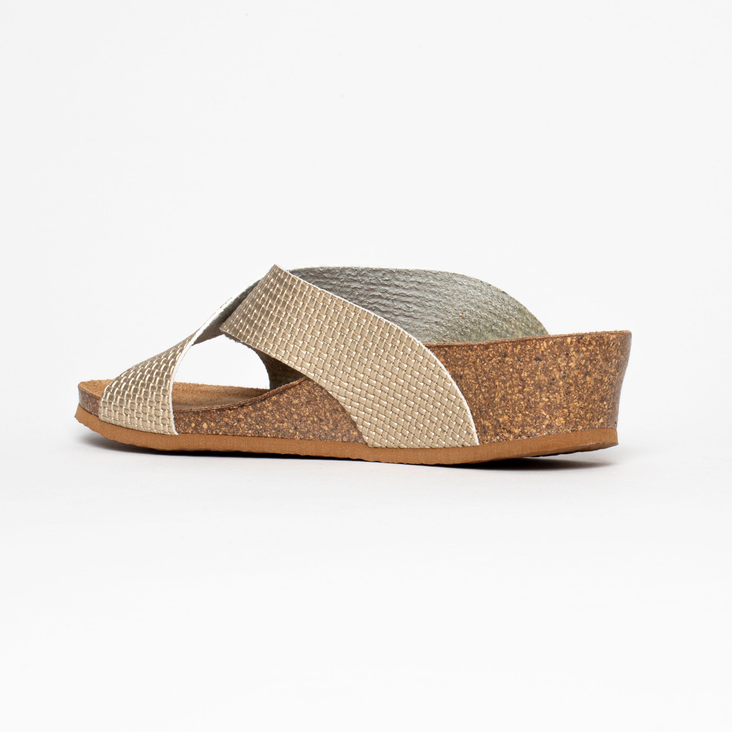 Sandales Marta Dorées Clair Compensées et Semi-compensées