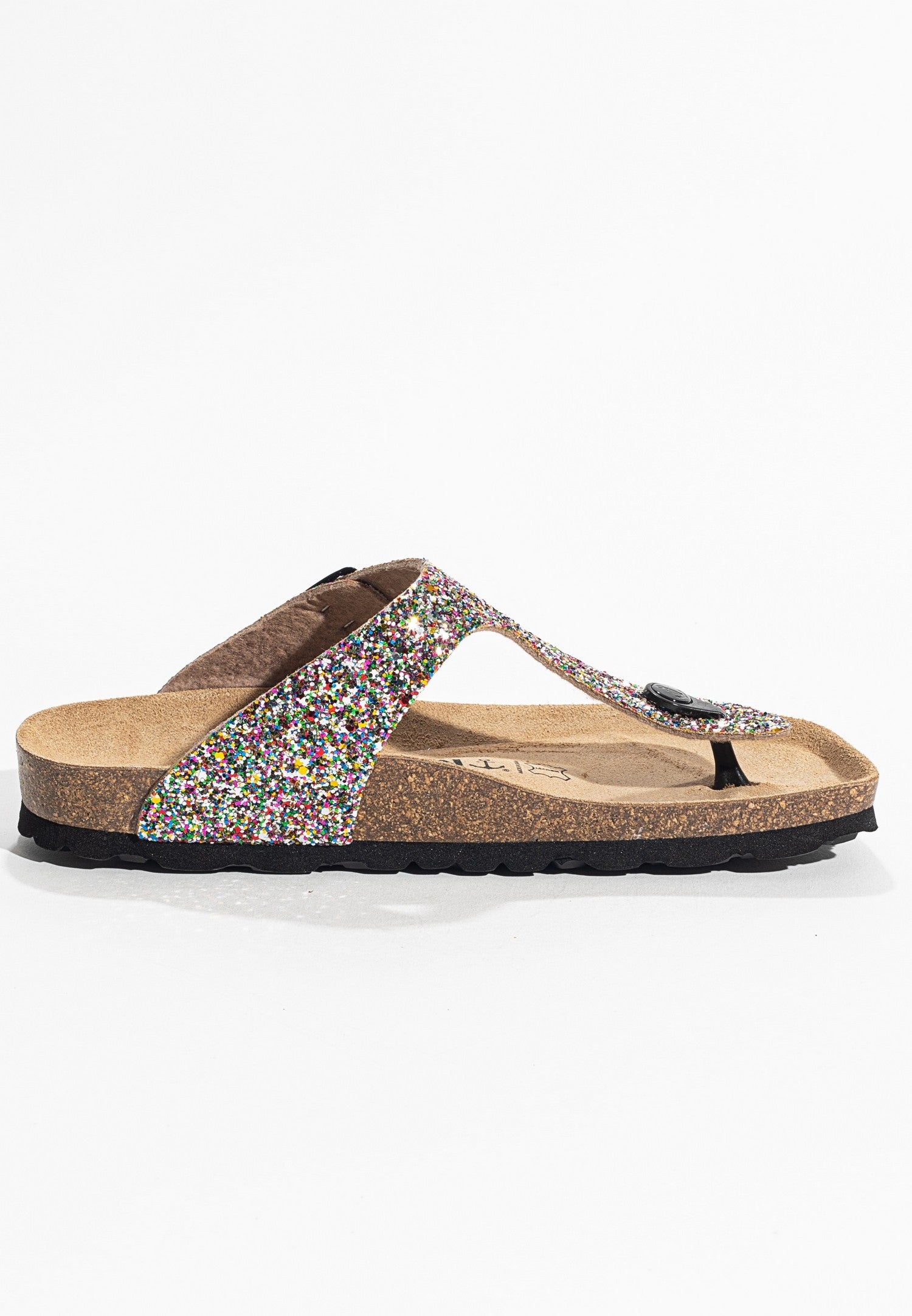 Multi-Colored Glitter Mercury Sandals with Toe Post