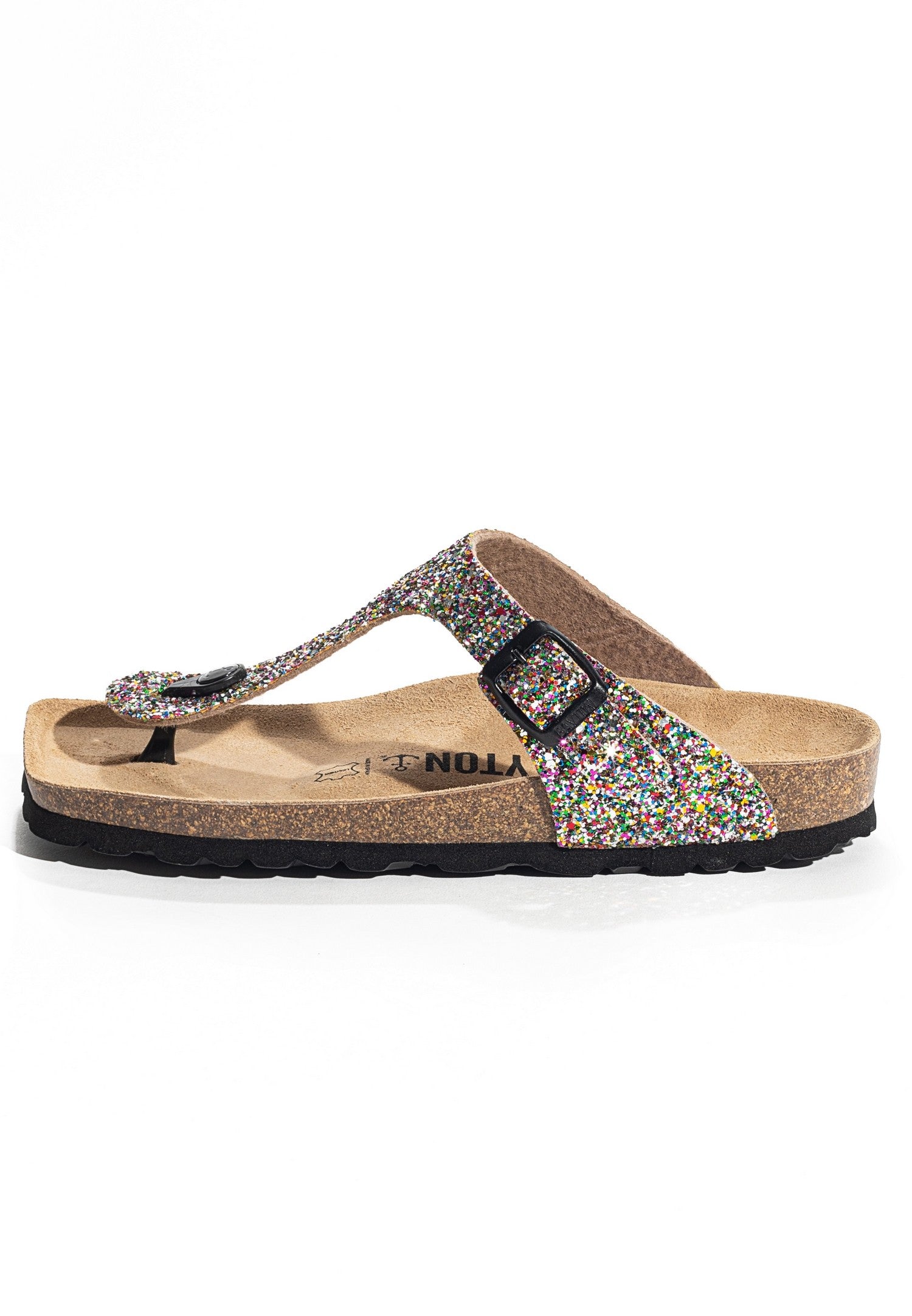 Multi-Colored Glitter Mercury Sandals with Toe Post