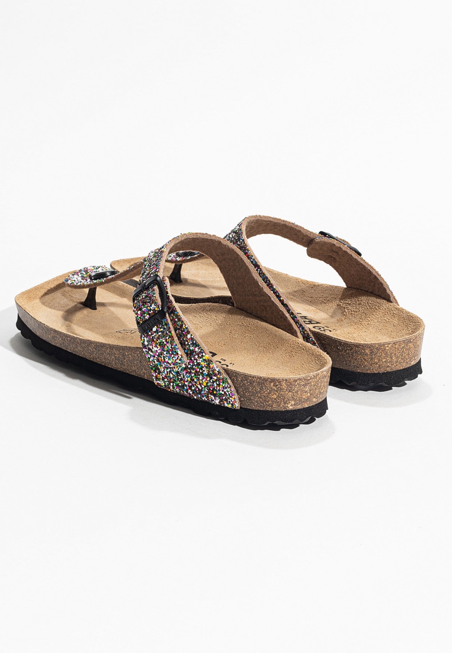 Multi-Colored Glitter Mercury Sandals with Toe Post