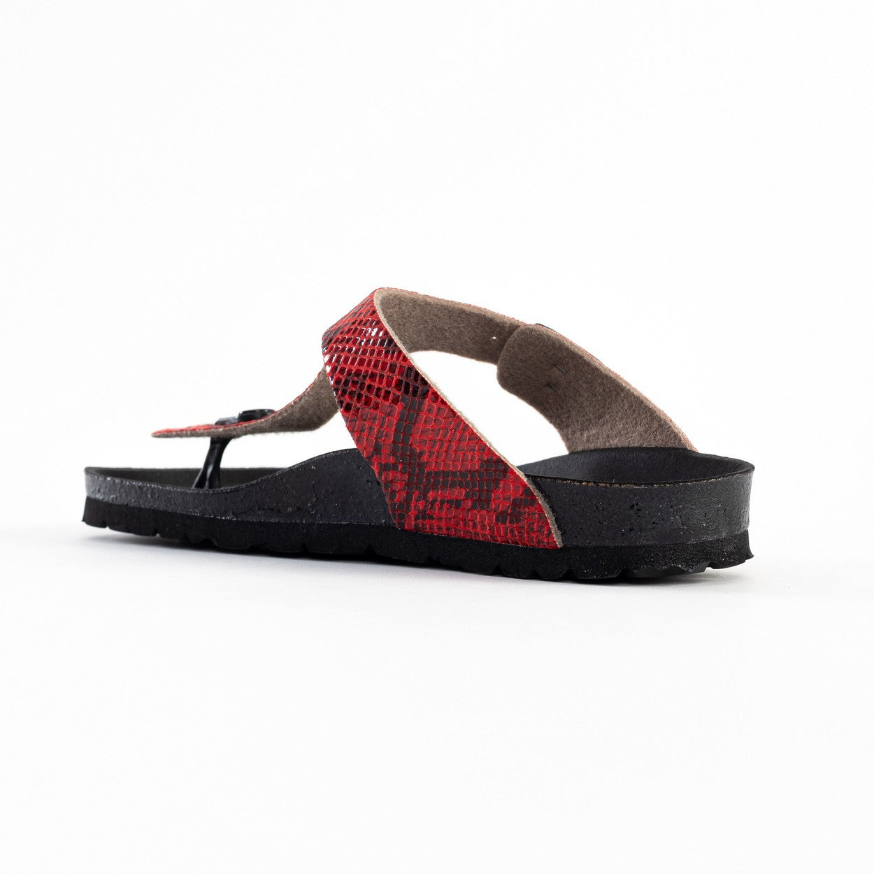 Red Python Mercure Toe-Thong Sandals