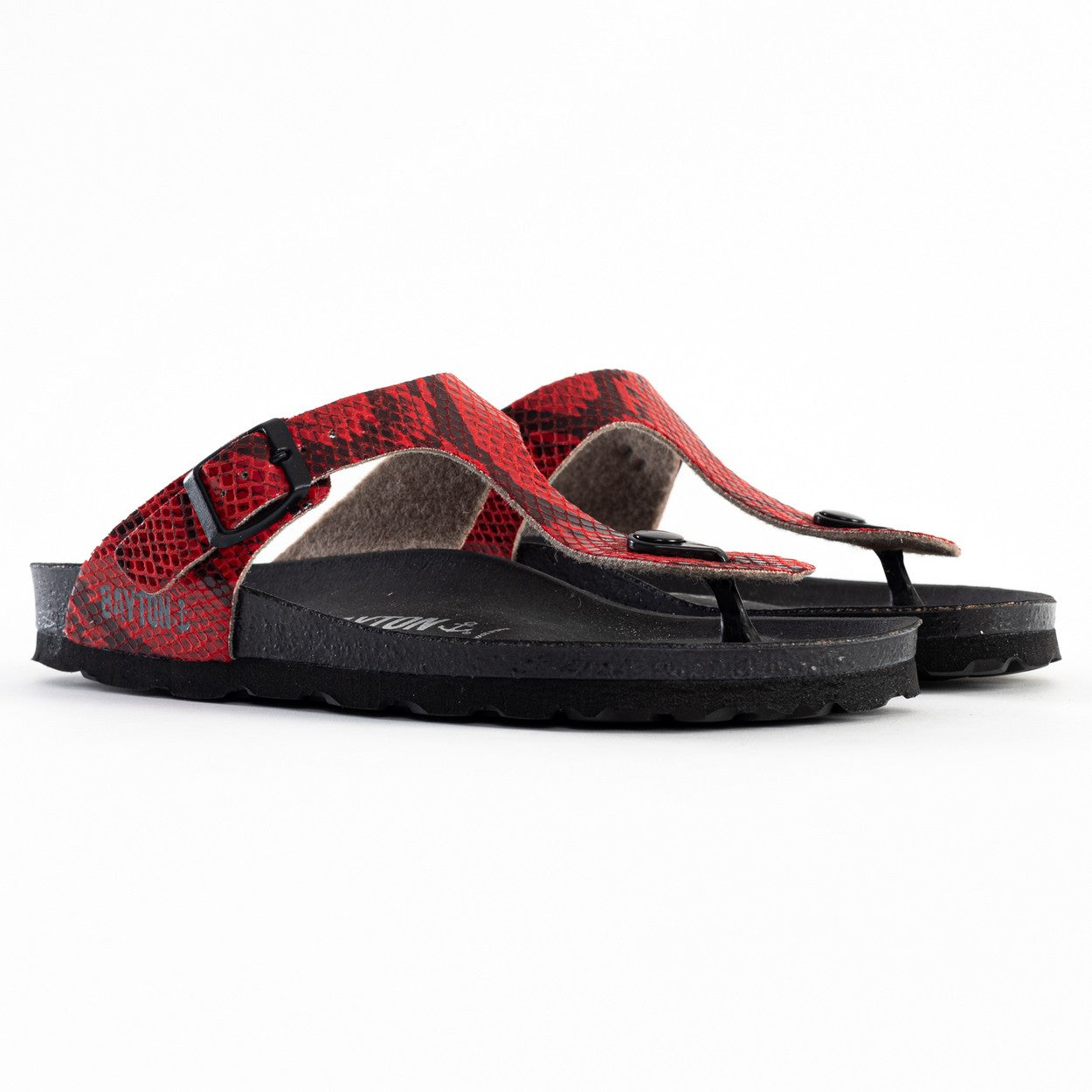 Red Python Mercure Toe-Thong Sandals