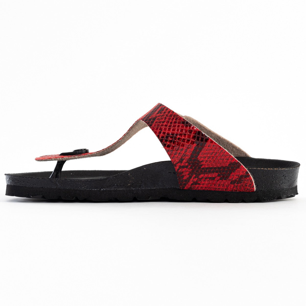 Red Python Mercure Toe-Thong Sandals