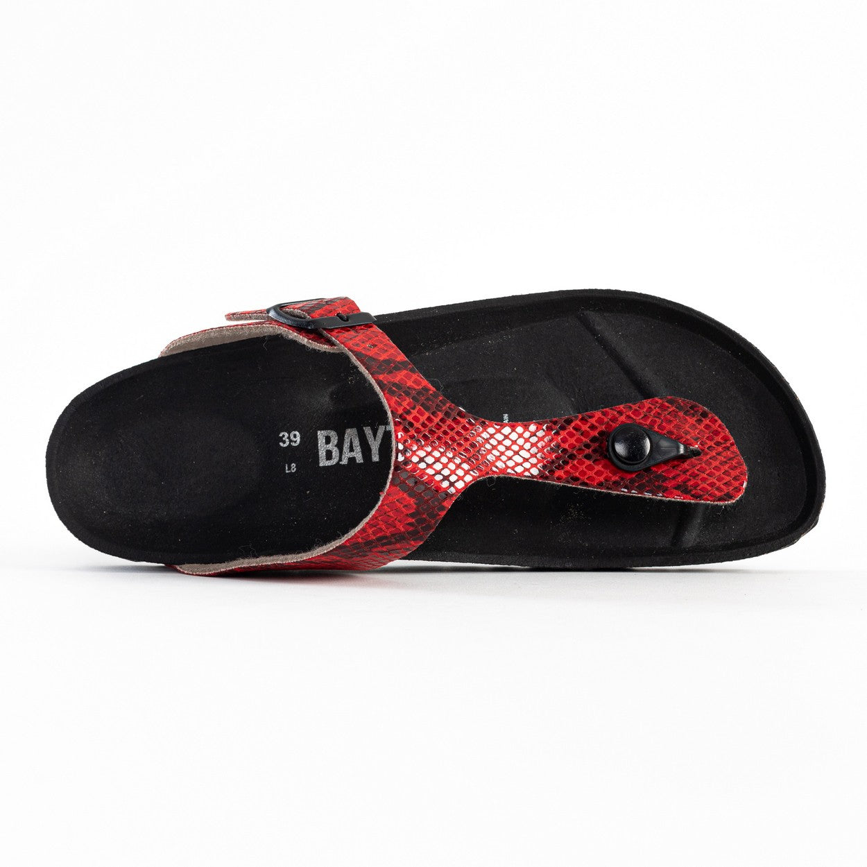 Red Python Mercure Toe-Thong Sandals