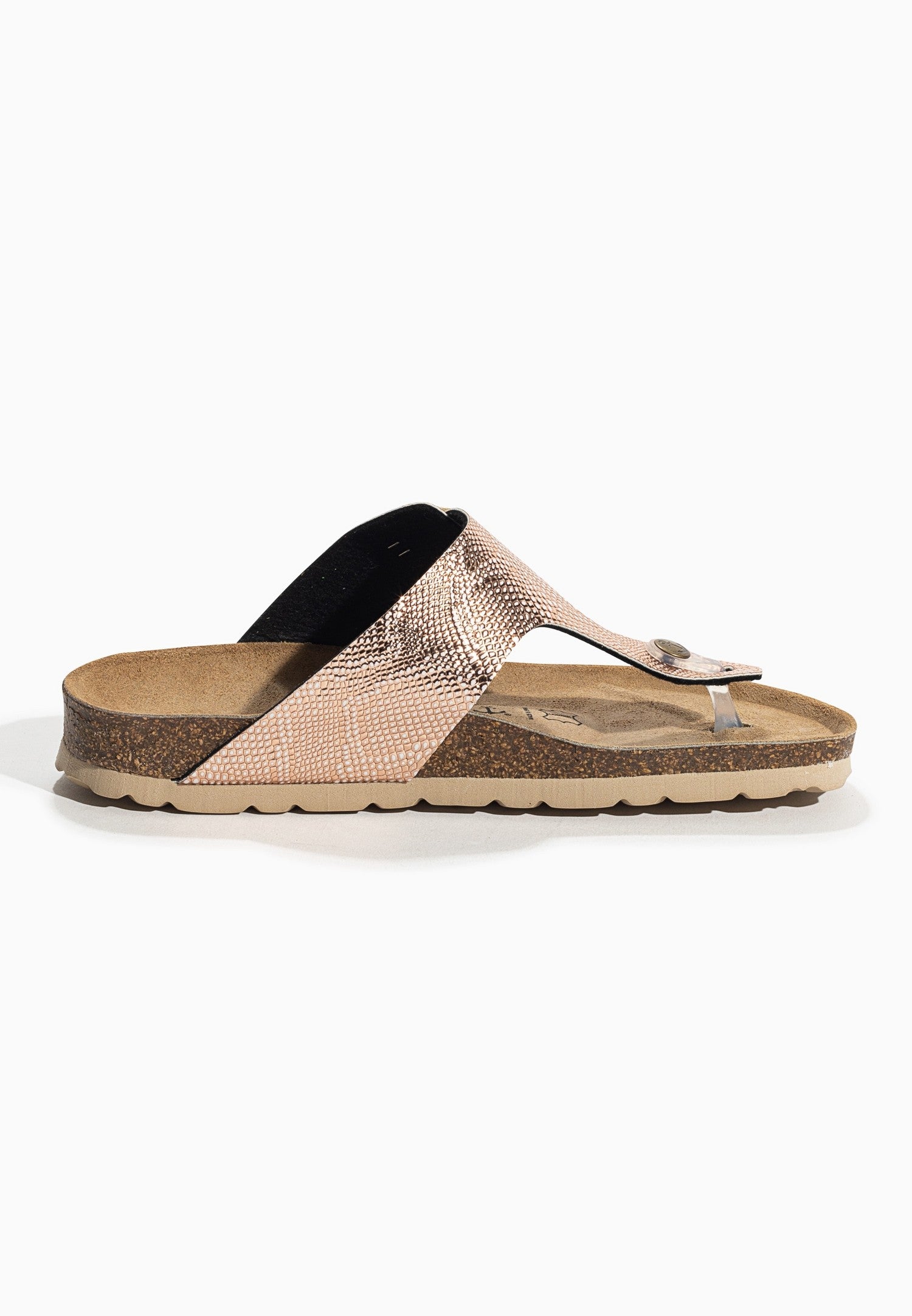 Rose gold Mercure sandals with toe post
