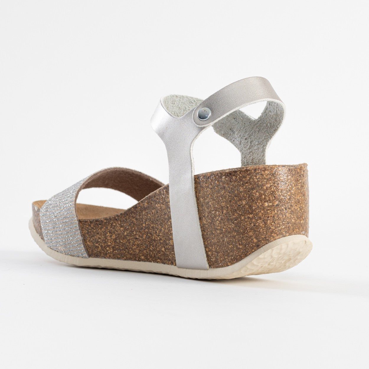 Sandales Monaco Argentées Compensées et Semi-compensées