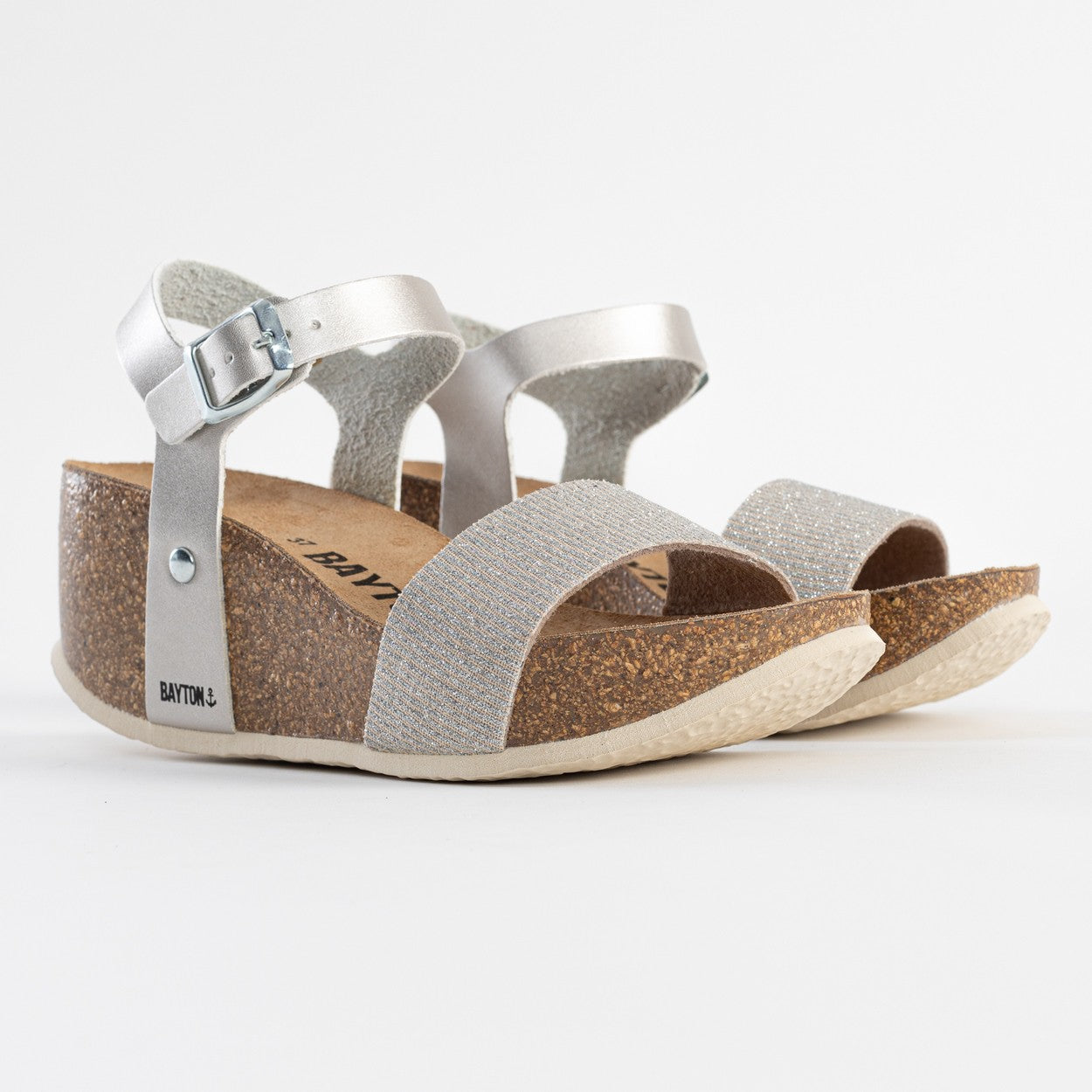 Sandales Monaco Argentées Compensées et Semi-compensées