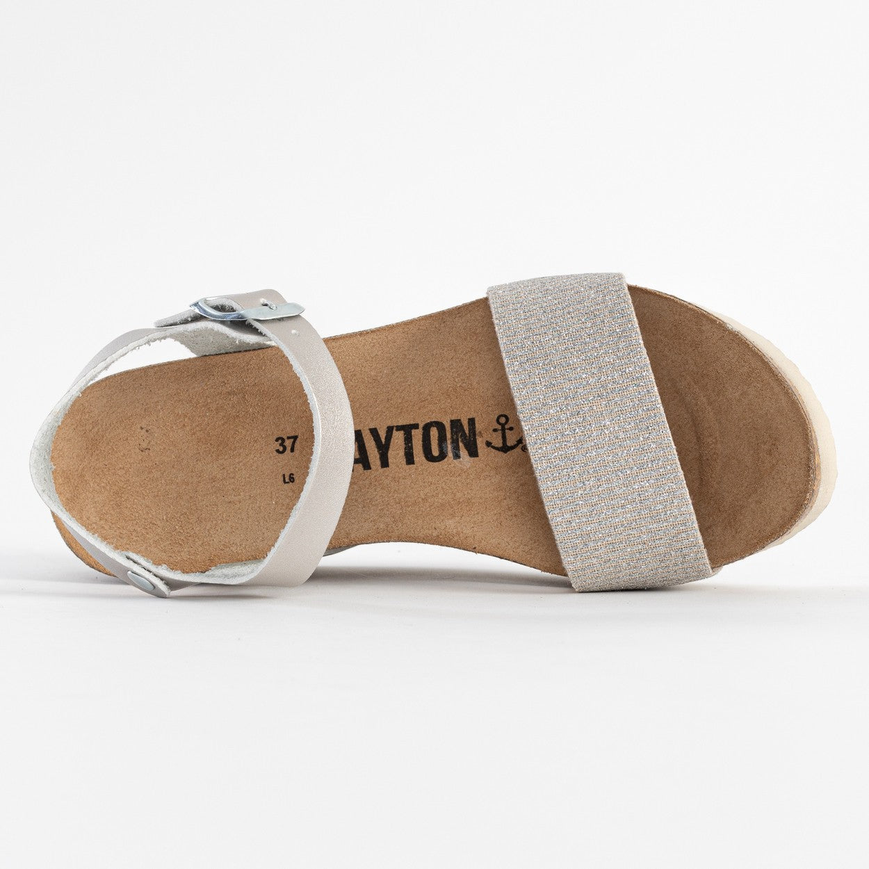 Sandales Monaco Argentées Compensées et Semi-compensées