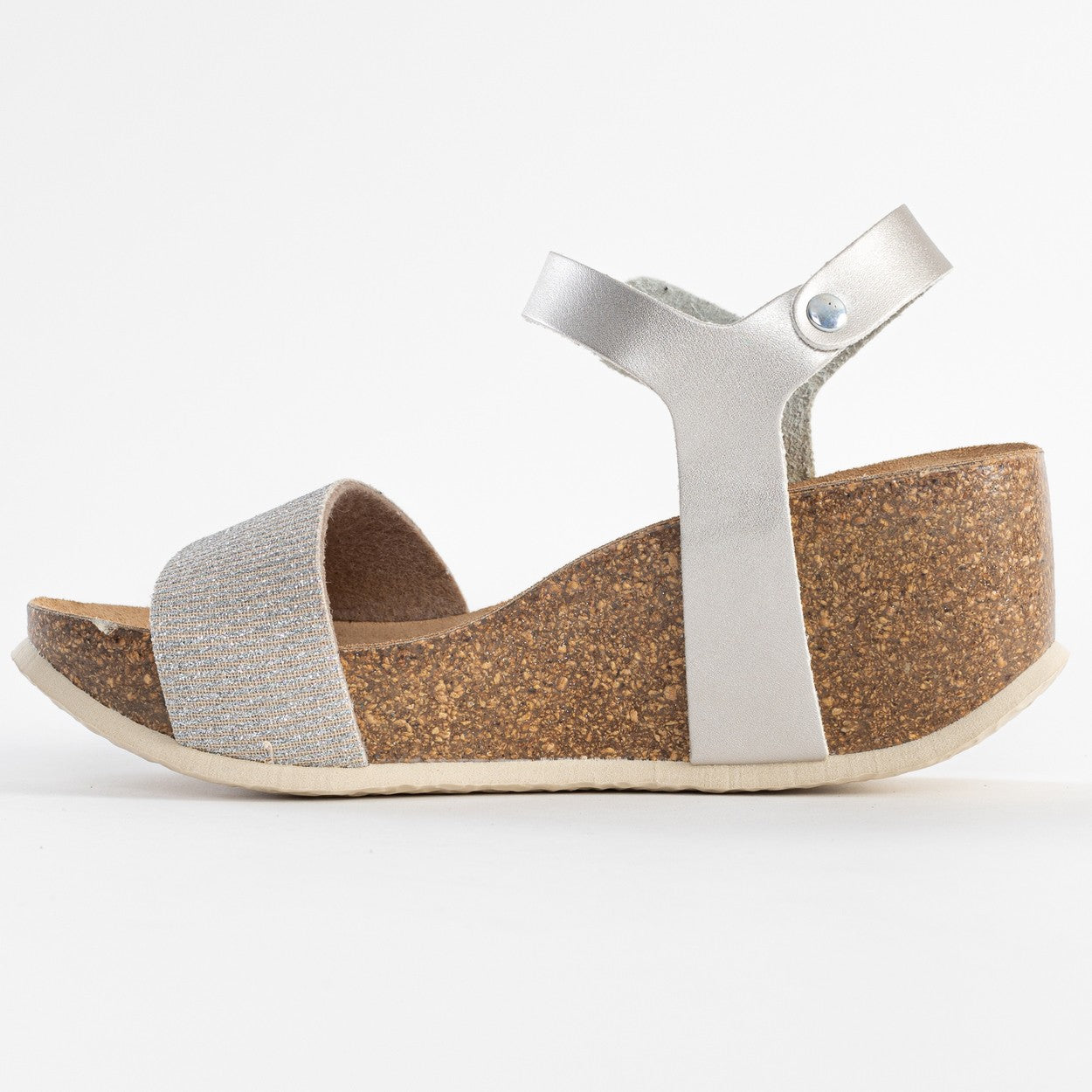 Sandales Monaco Argentées Compensées et Semi-compensées