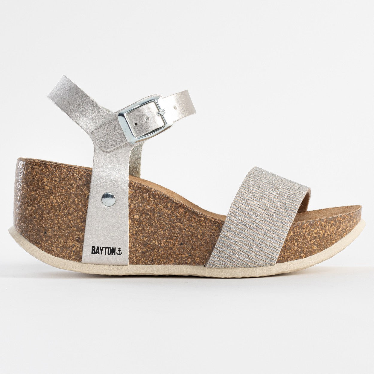 Sandales Monaco Argentées Compensées et Semi-compensées