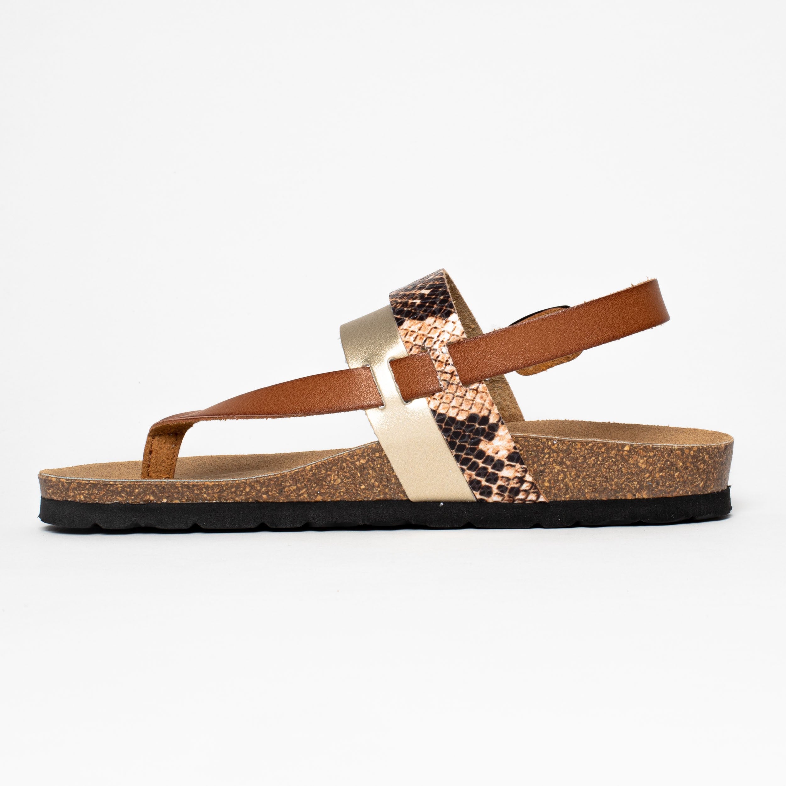 Sandales Lajas Tan à Entre-Doigts