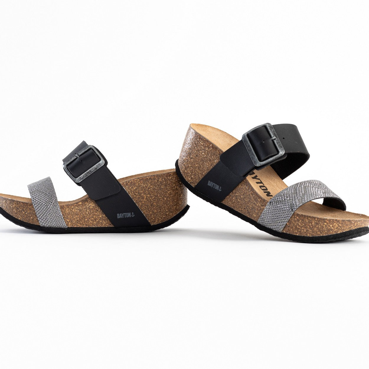 Sandales Newcastle Anthracite Et Noir Compensées et Semi-compensées