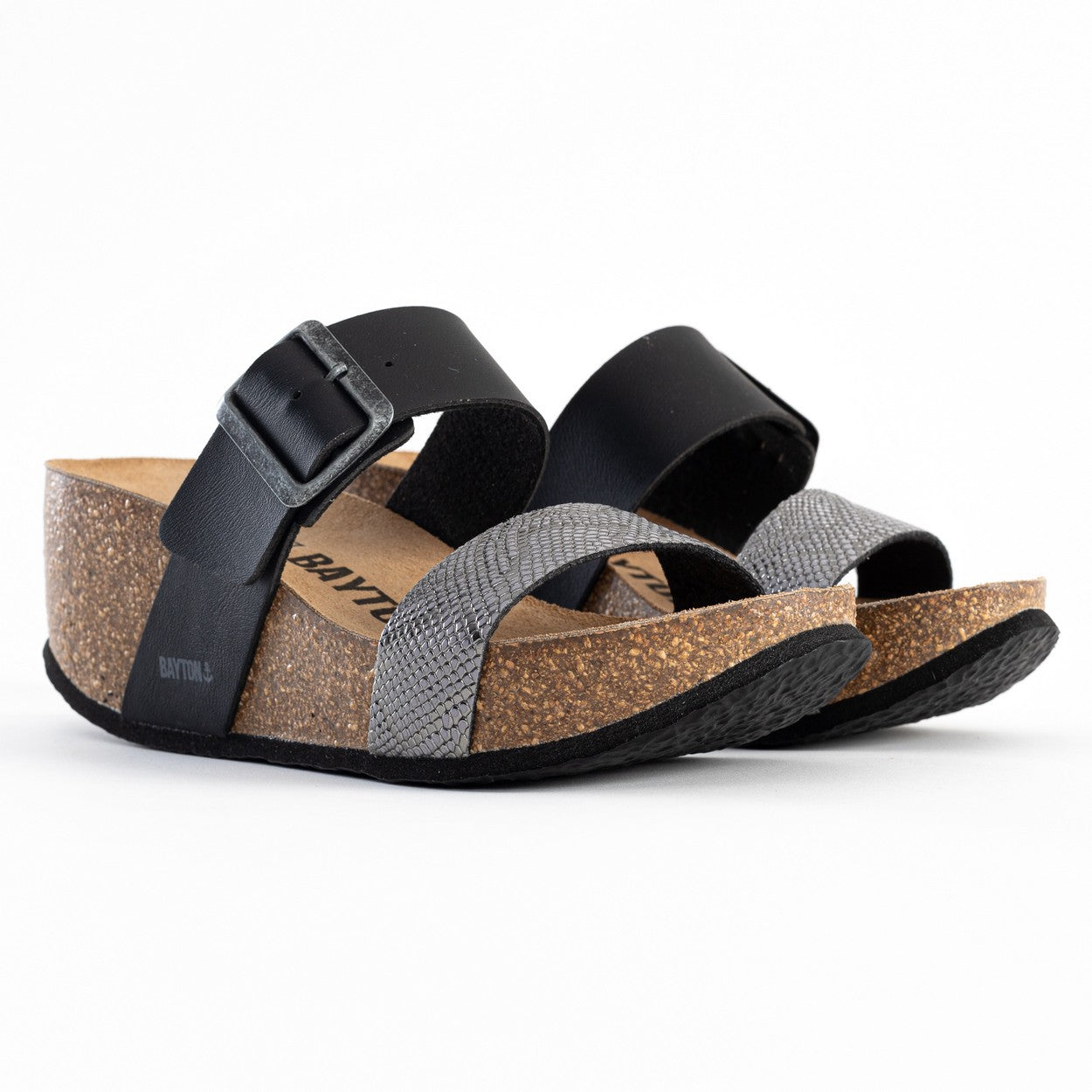 Sandales Newcastle Anthracite Et Noir Compensées et Semi-compensées