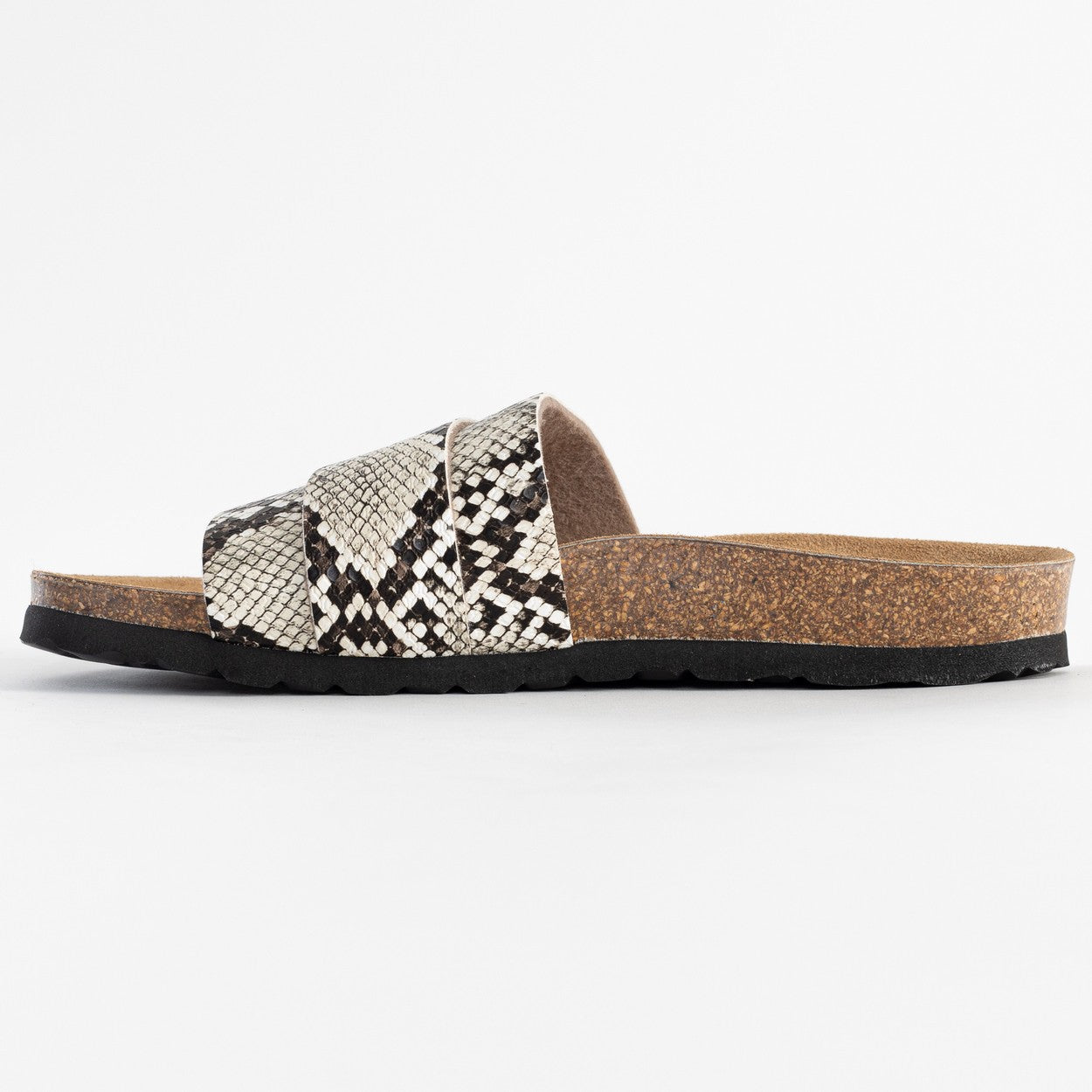 Sandales 1 Bride Orense Noir Et Beige Python