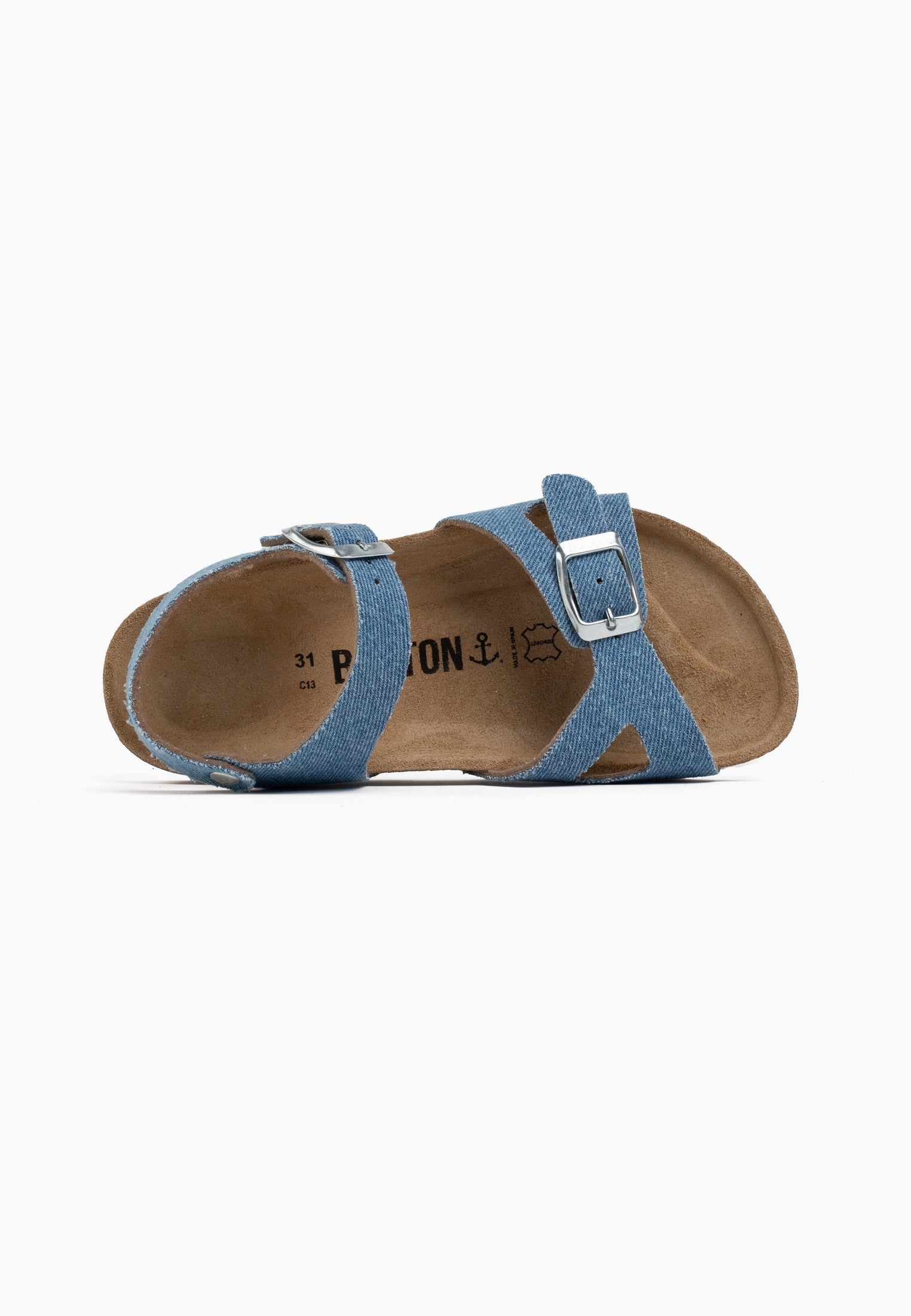 Sandalias Pegase De Denim Azul Claro Con Varias Tiras