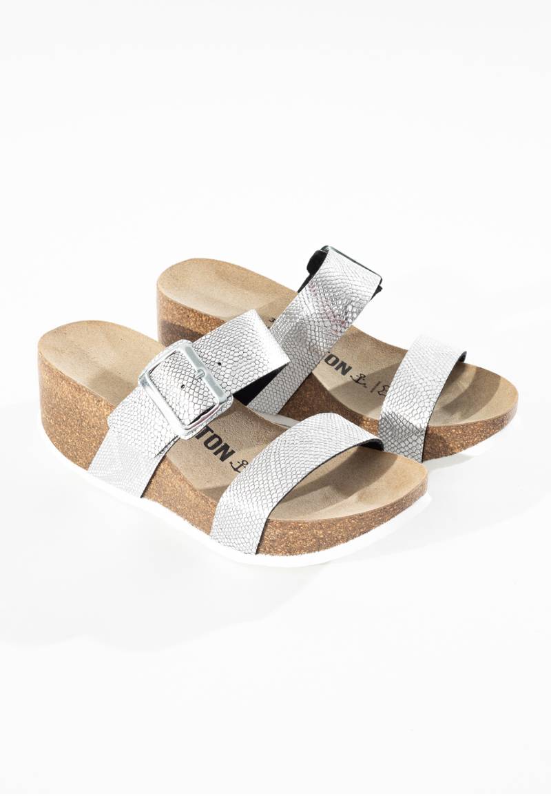 Sandalias Philomene Plata Cuña Y Semicuña