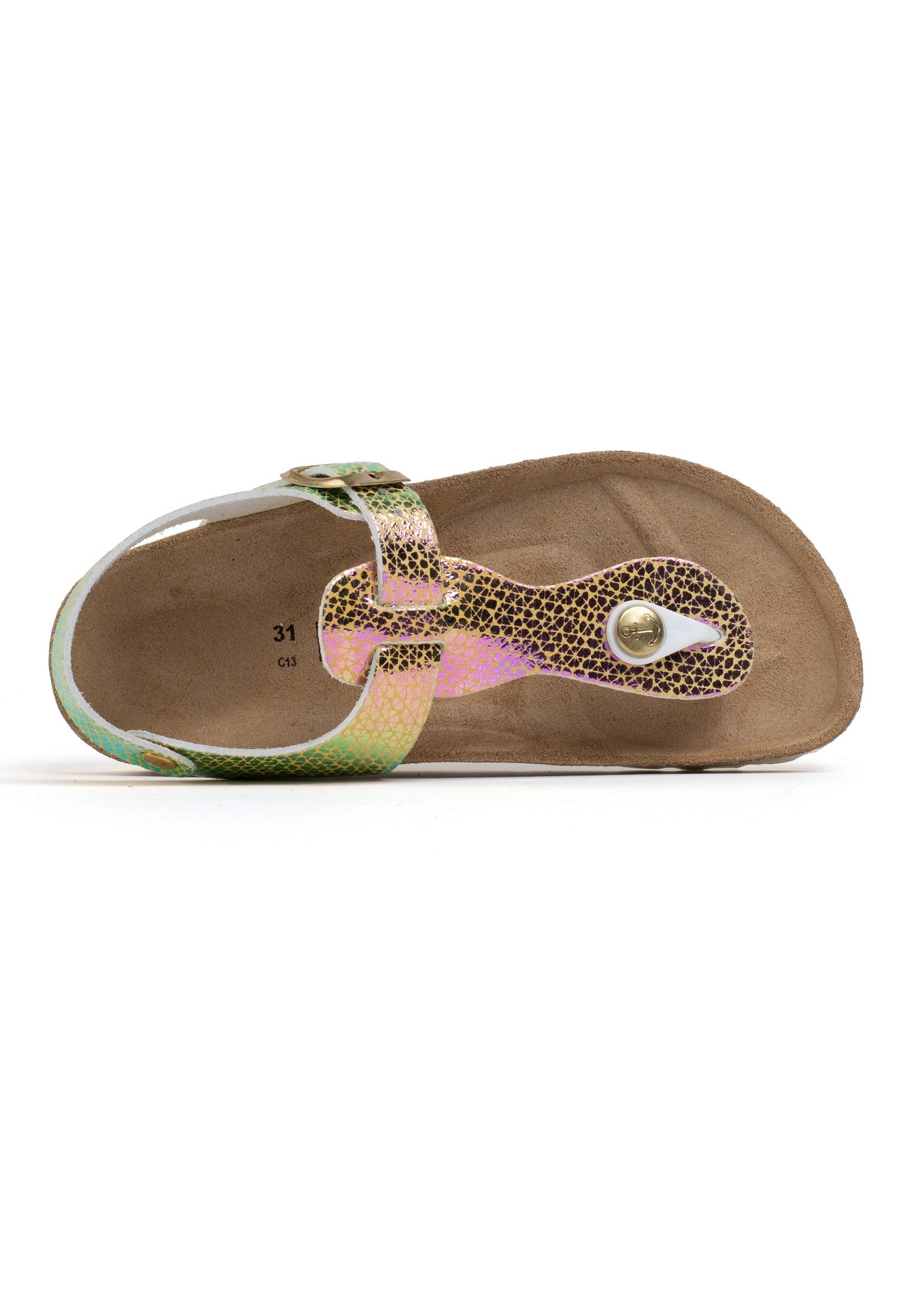 Sandalias Rhea amarillas y rosas con puntera