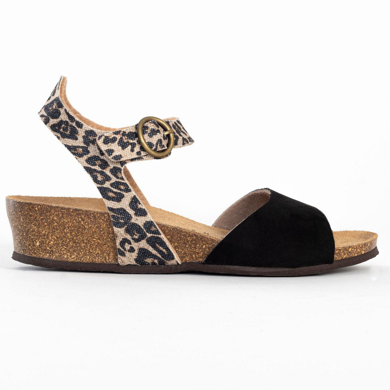 Sandales Rose Leopard Et Jaune Compensées et Semi-compensées