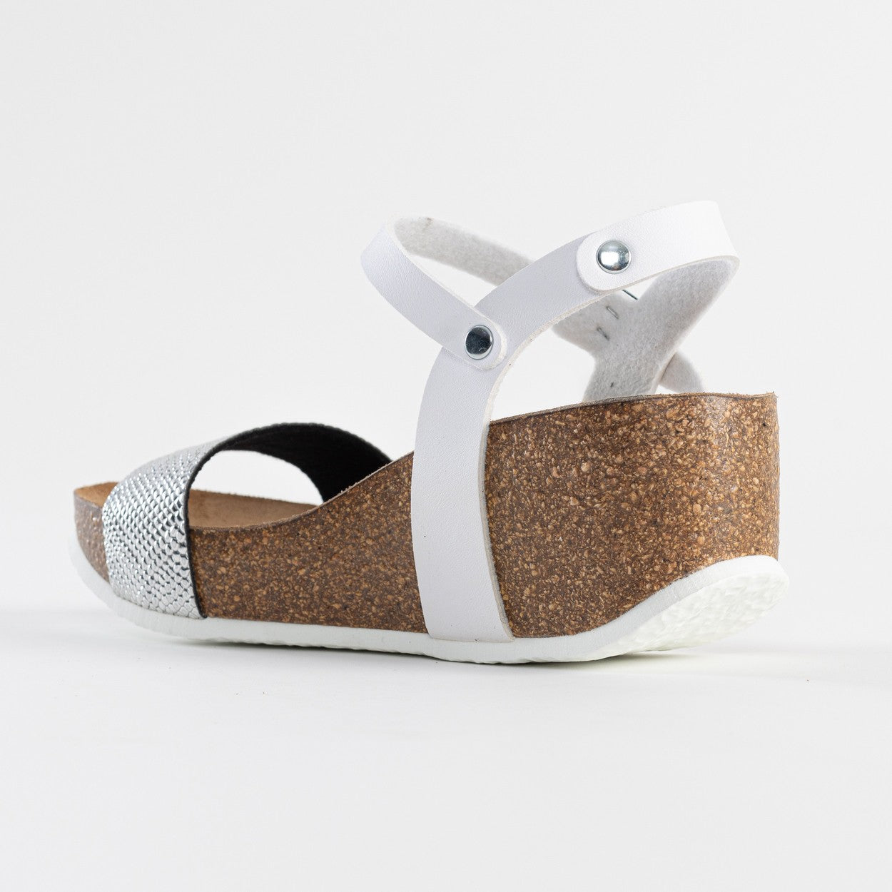 Sandales Toledo Blanc Et Argentées Compensées et Semi-compensées
