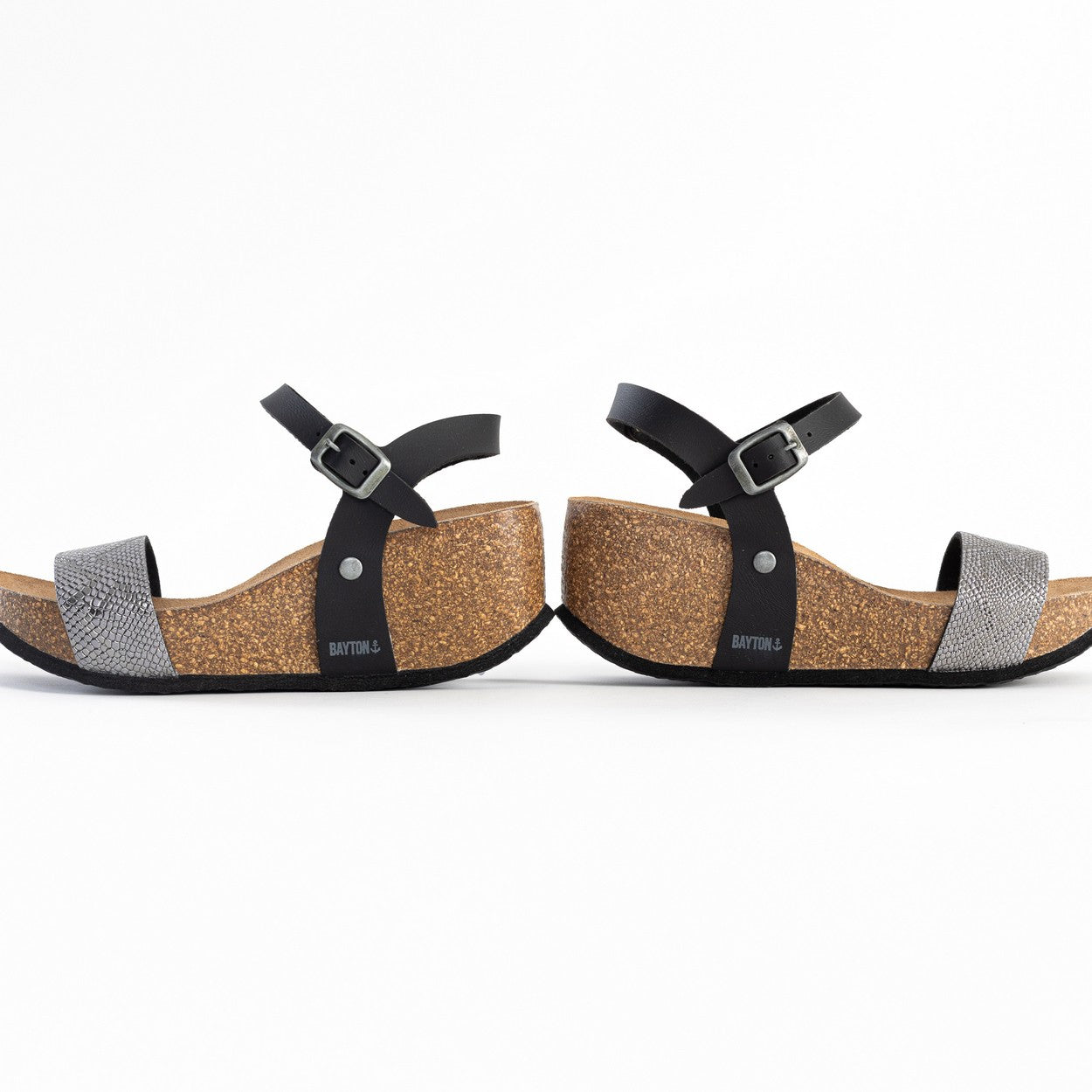 Sandales Toledo Anthracite Et Noir Compensées et Semi-compensées