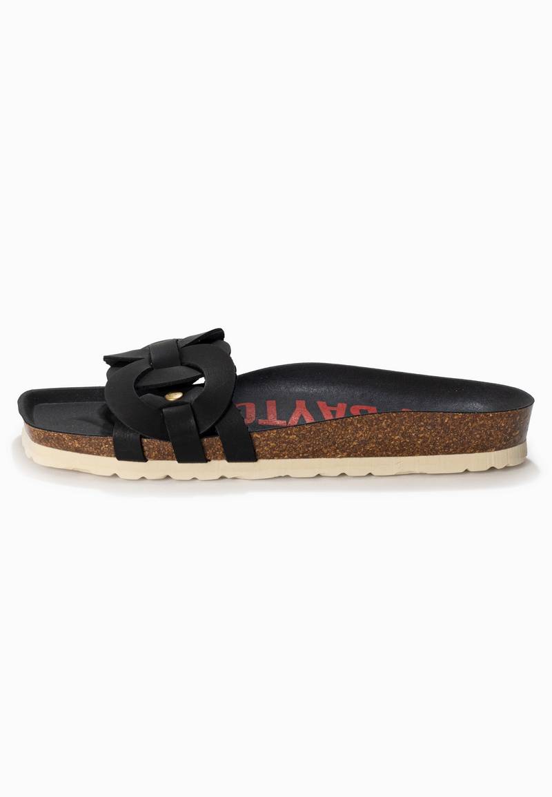 Sandalias con topacio negro