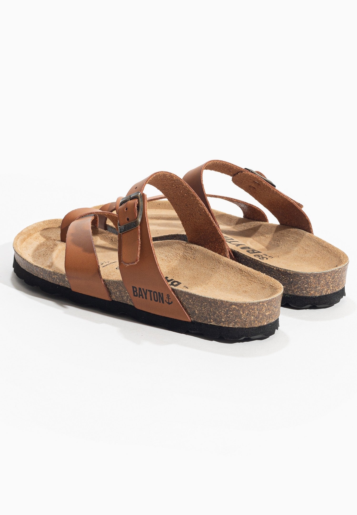 Sandales Triade Camel 100% Cuir à Entre-Doigts