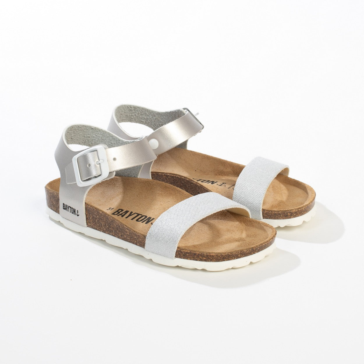 Sandales Multi-Brides Tyche Blanc Et Argentées