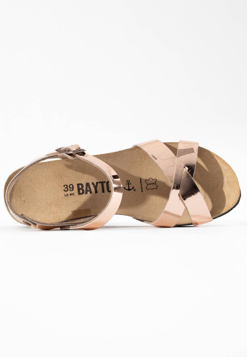 Sandales Venus Rose Dorées Compensées et Semi-compensées