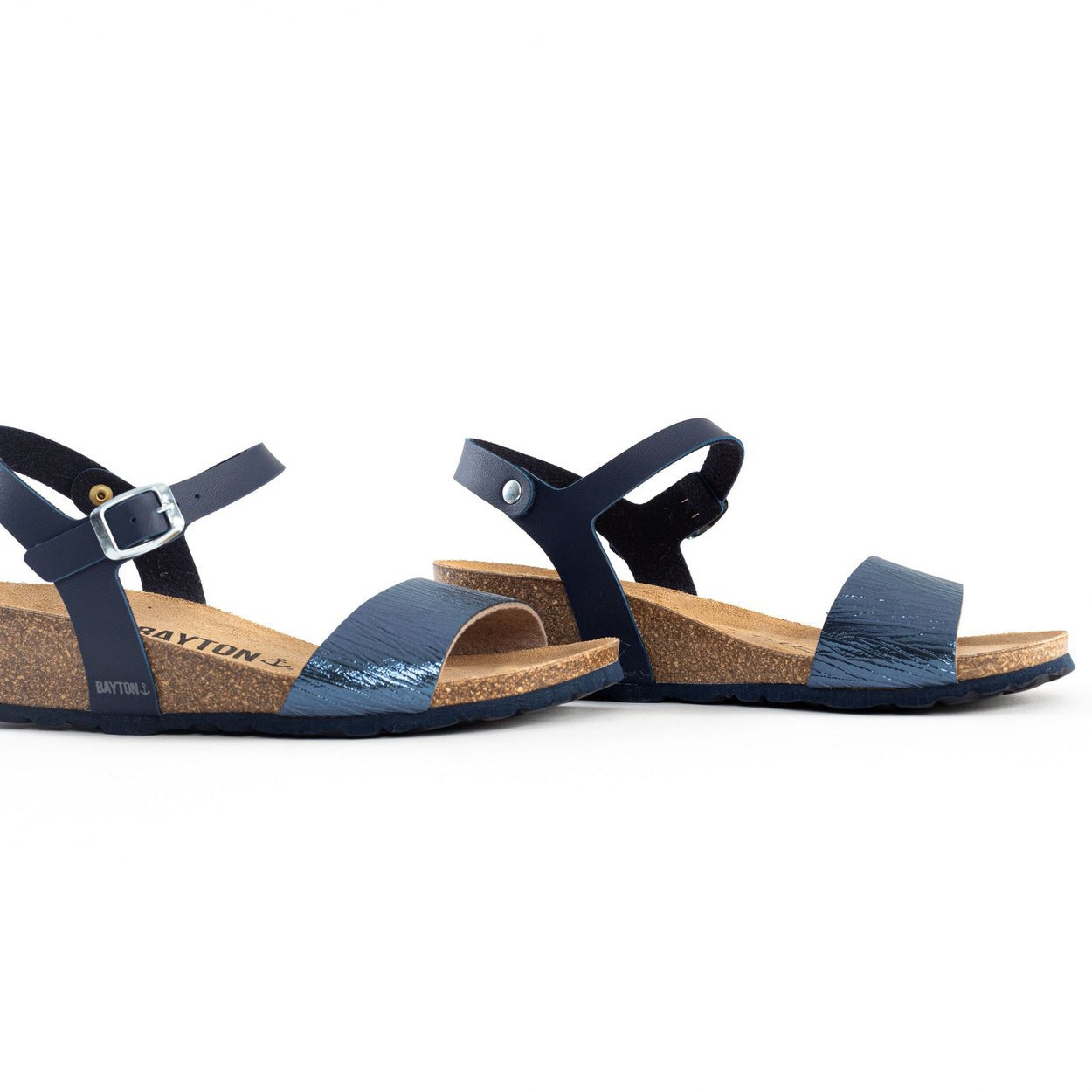 Sandales Wodonga Bleu Marine Compensées et Semi-compensées