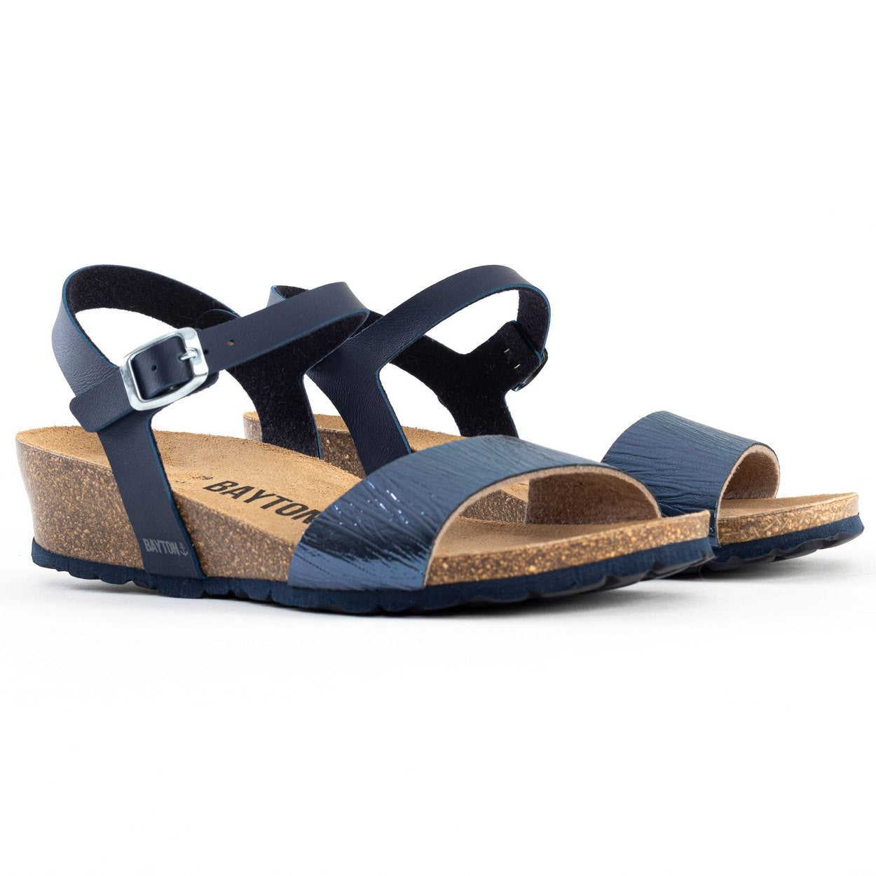 Sandales Wodonga Bleu Marine Compensées et Semi-compensées