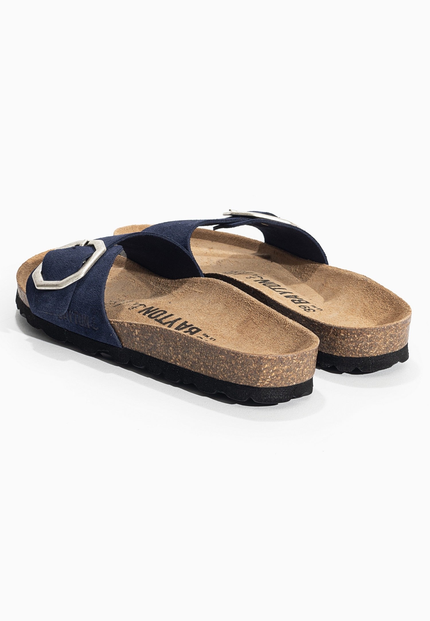 Zephyr Navy Blue Suede Leather 1 Strap Sandals