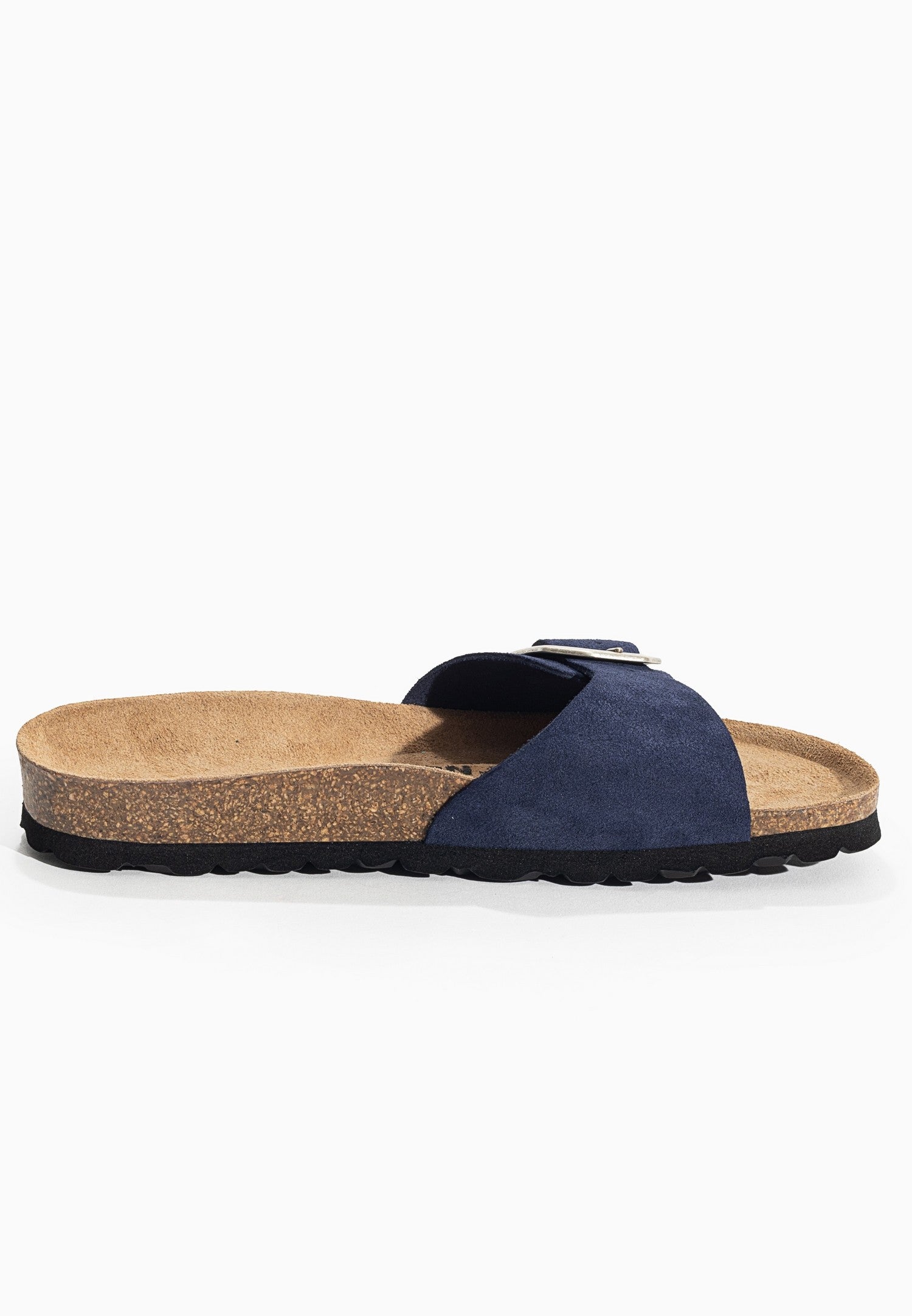 Zephyr Navy Blue Suede Leather 1 Strap Sandals