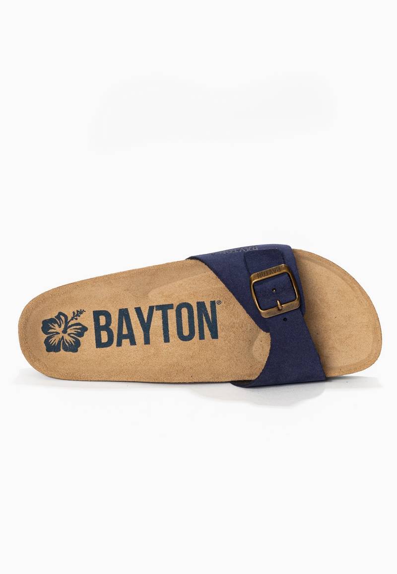 Sandales 1 Bride Zephyr Bleu Marine en Cuir Suédé