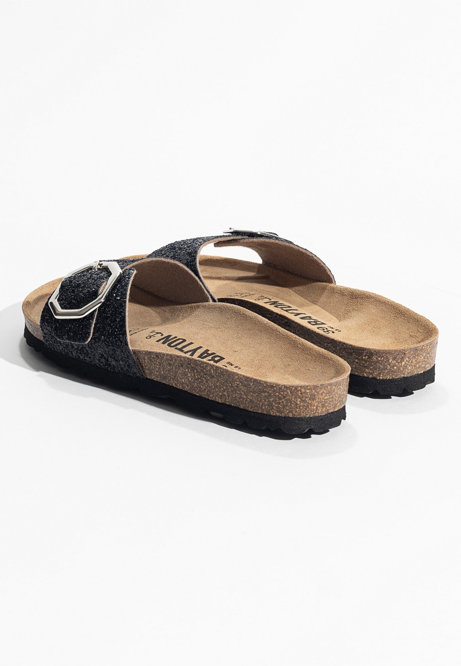 Sandales 1 Bride Zephyr Noir pailletée