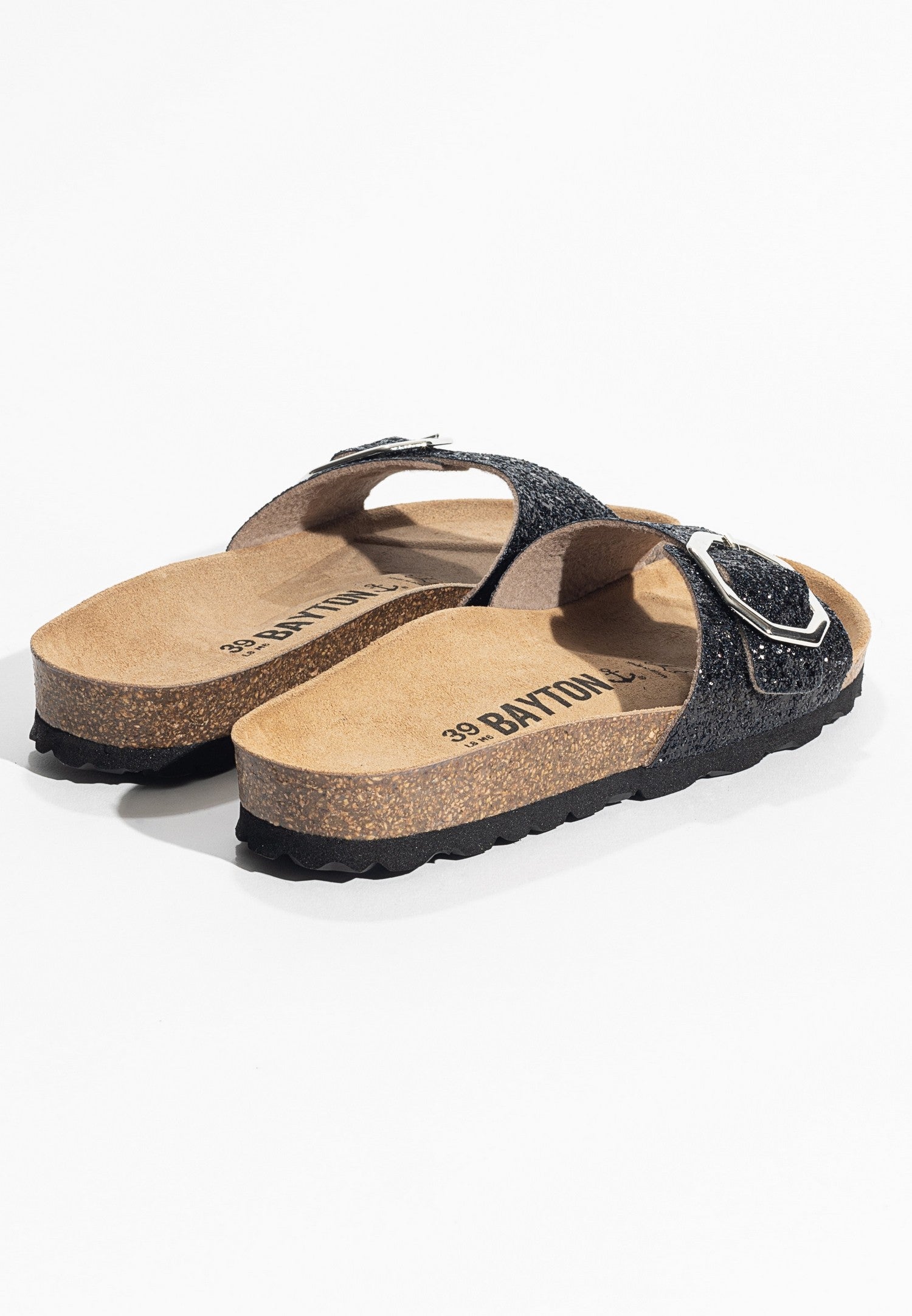Sandales 1 Bride Zephyr Noir pailletée