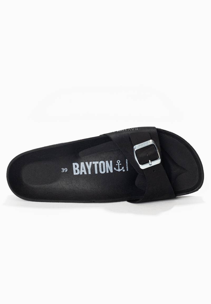 Zephyr Black 100% Leather 1 Strap Sandals