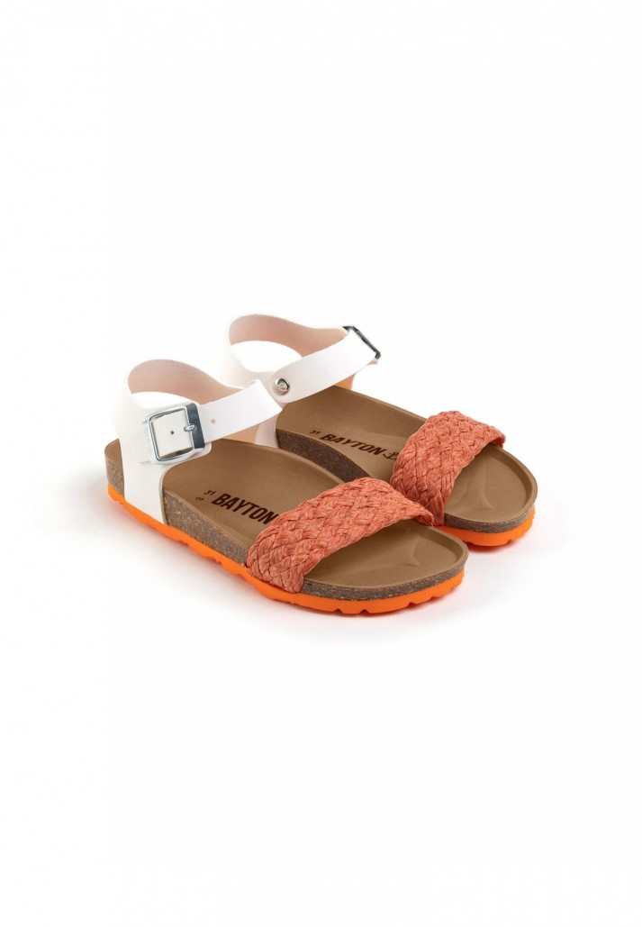 Sandales Tyche Multibrides Orange Et Blanc Bayton pour Enfant