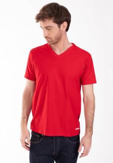 Tee-Shirt col V Tribord 5  Rouge