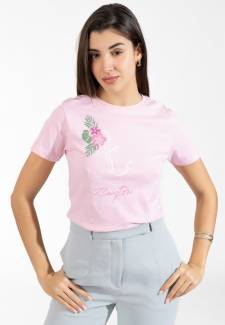 Tee-Shirt col rond Baborda 5 Rose clair