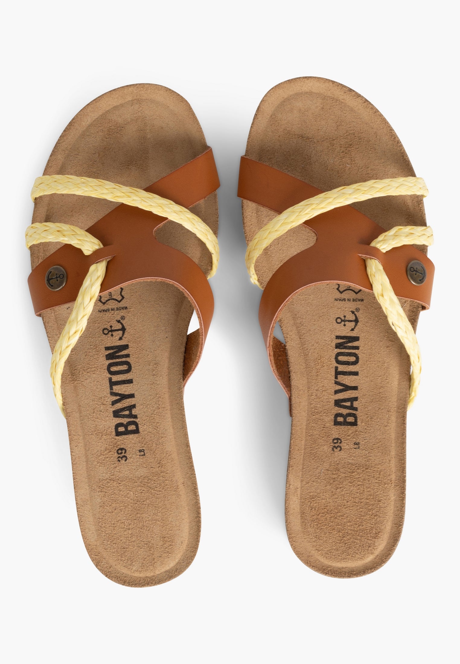 Sandales Slimen Caramel Et Dorées Multi-Brides