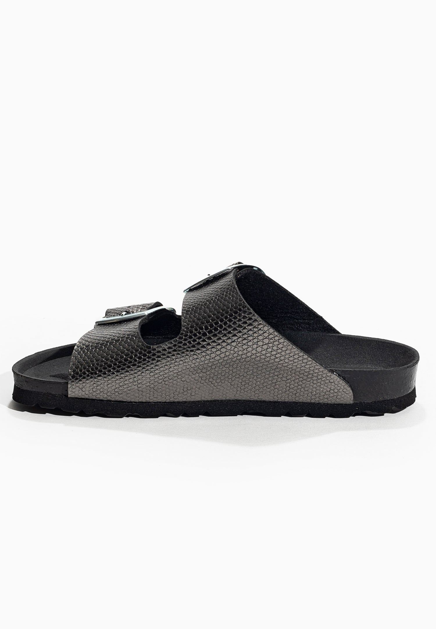Alicante Silver Dark 2 Strap Sandals