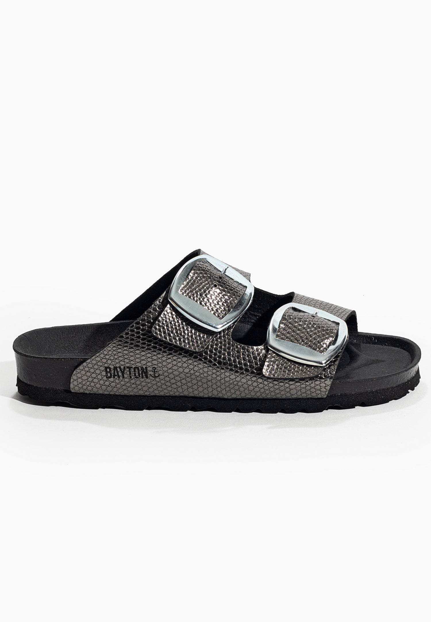 Alicante Silver Dark 2 Strap Sandals