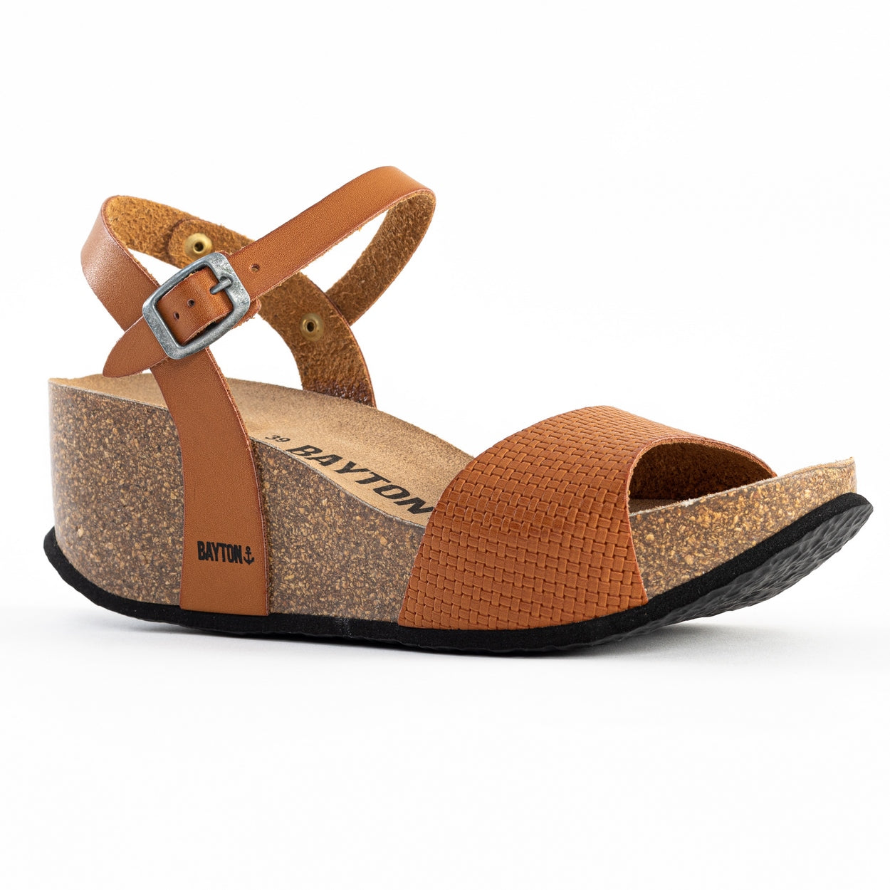 Sandalias Maya Cuña Y Semicuña Tostado