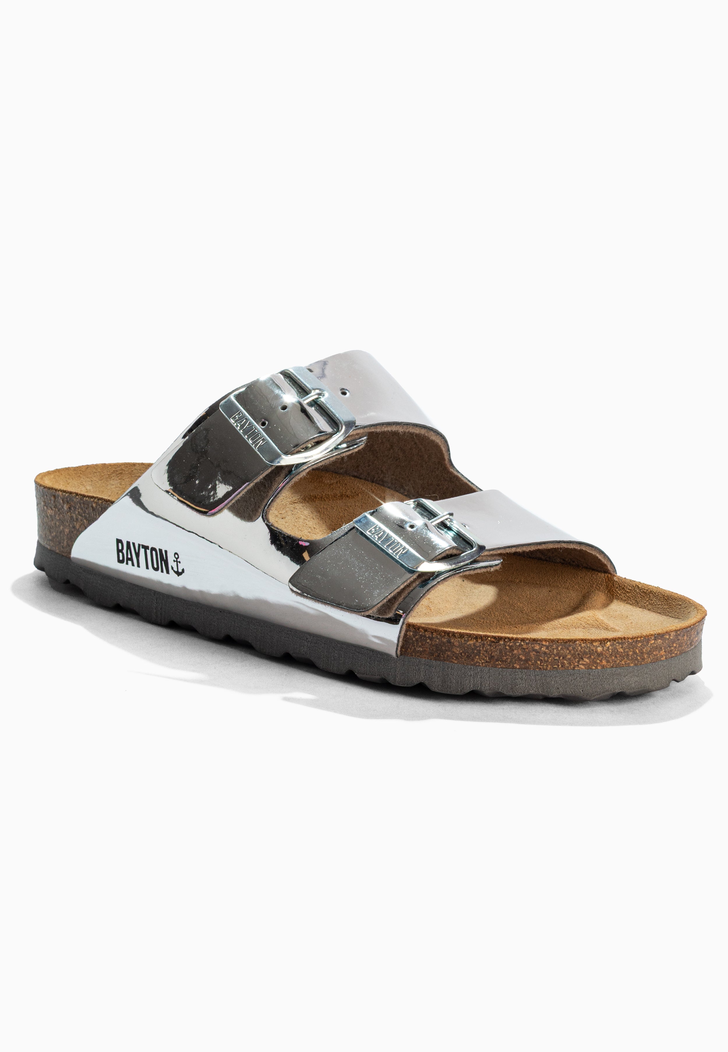 Atlas Silver Mirror 2 Strap Sandals