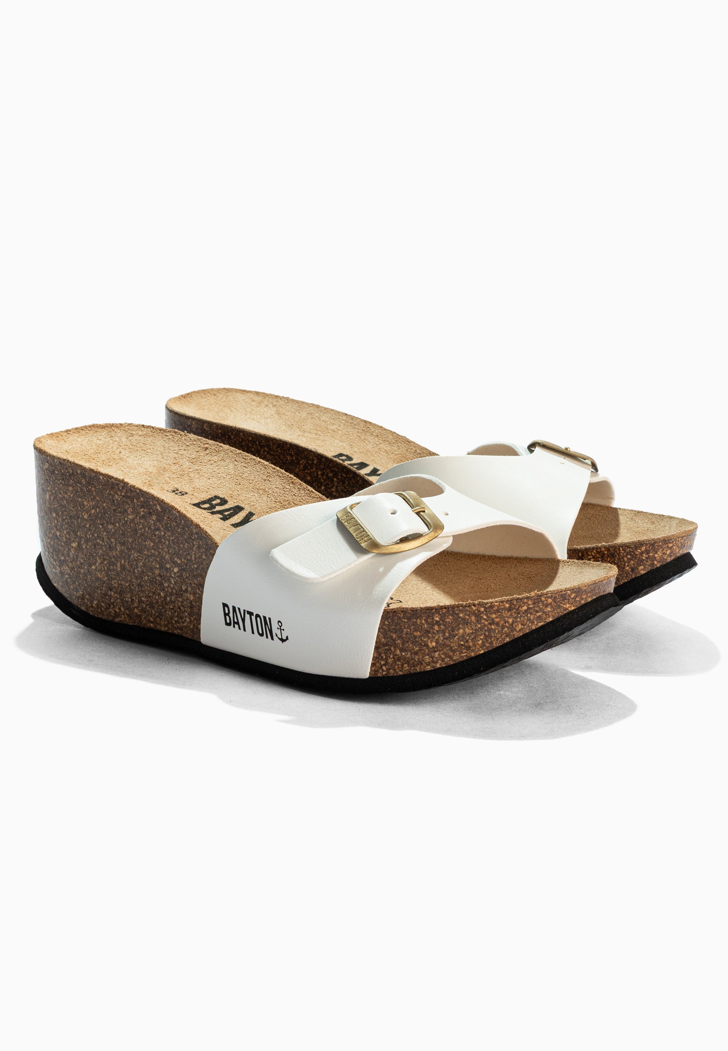 Sandalias Luna Blancas De Cuña Y Semicuña