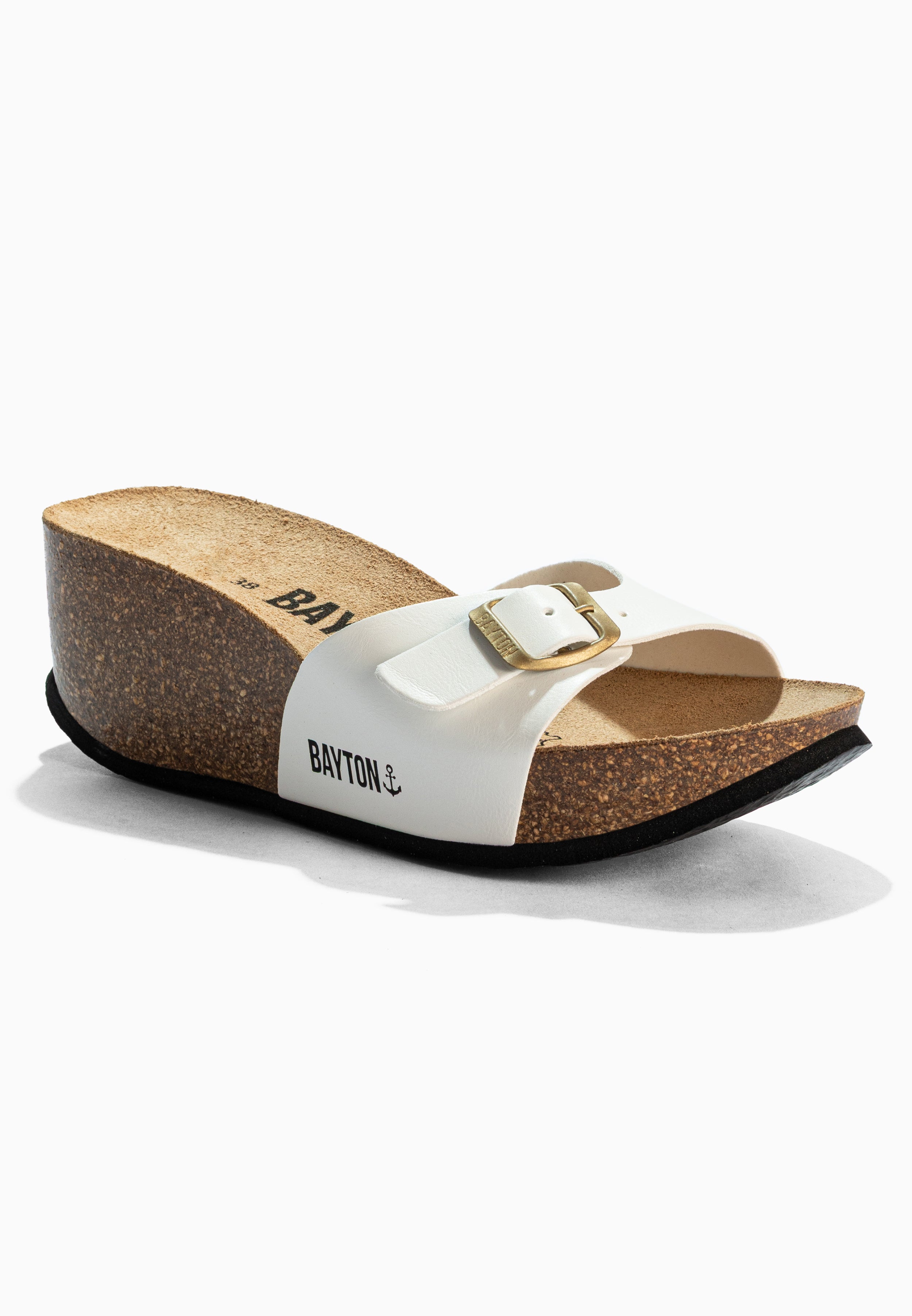 Sandalias Luna Blancas De Cuña Y Semicuña