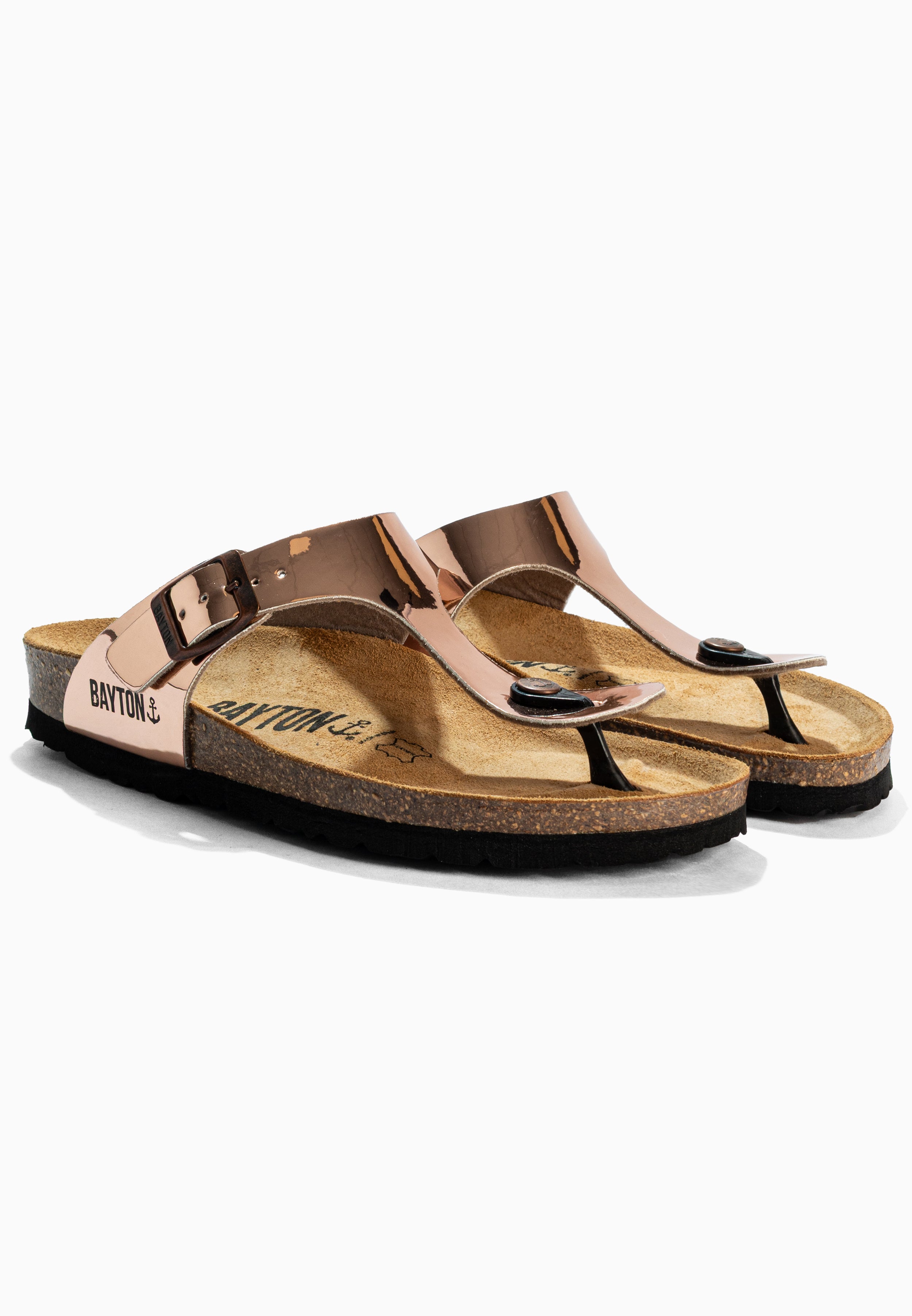 Gold Rose Mercury Sandals with Toe Posts