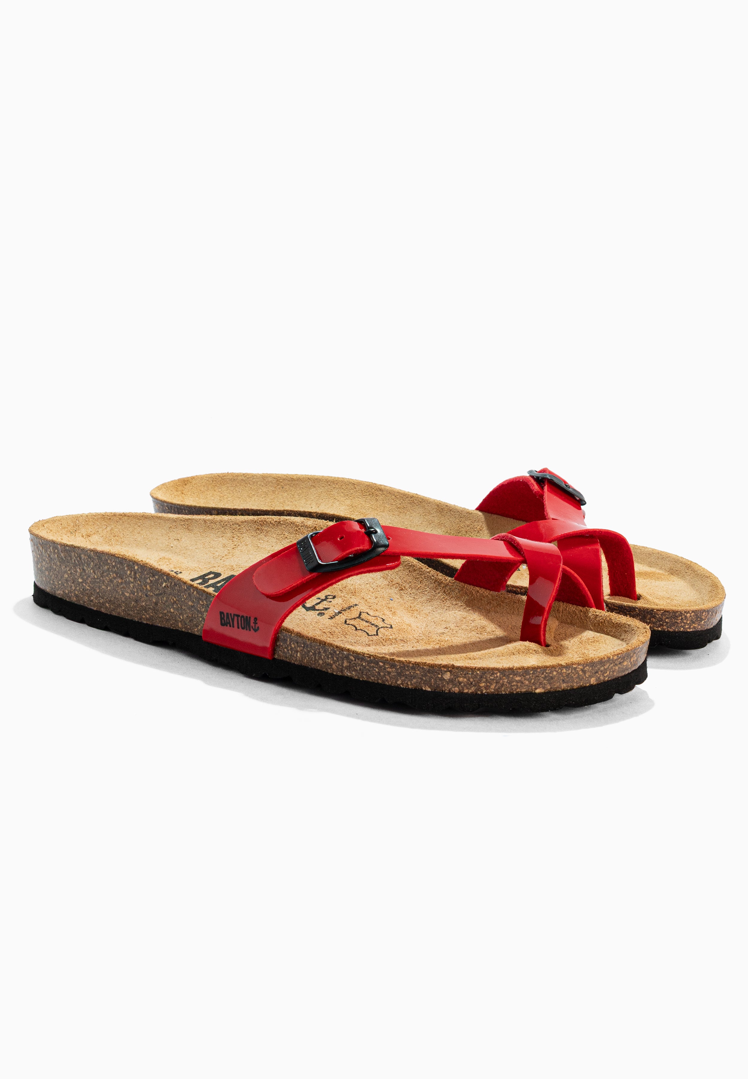Junon Red Toe-Strap Sandals