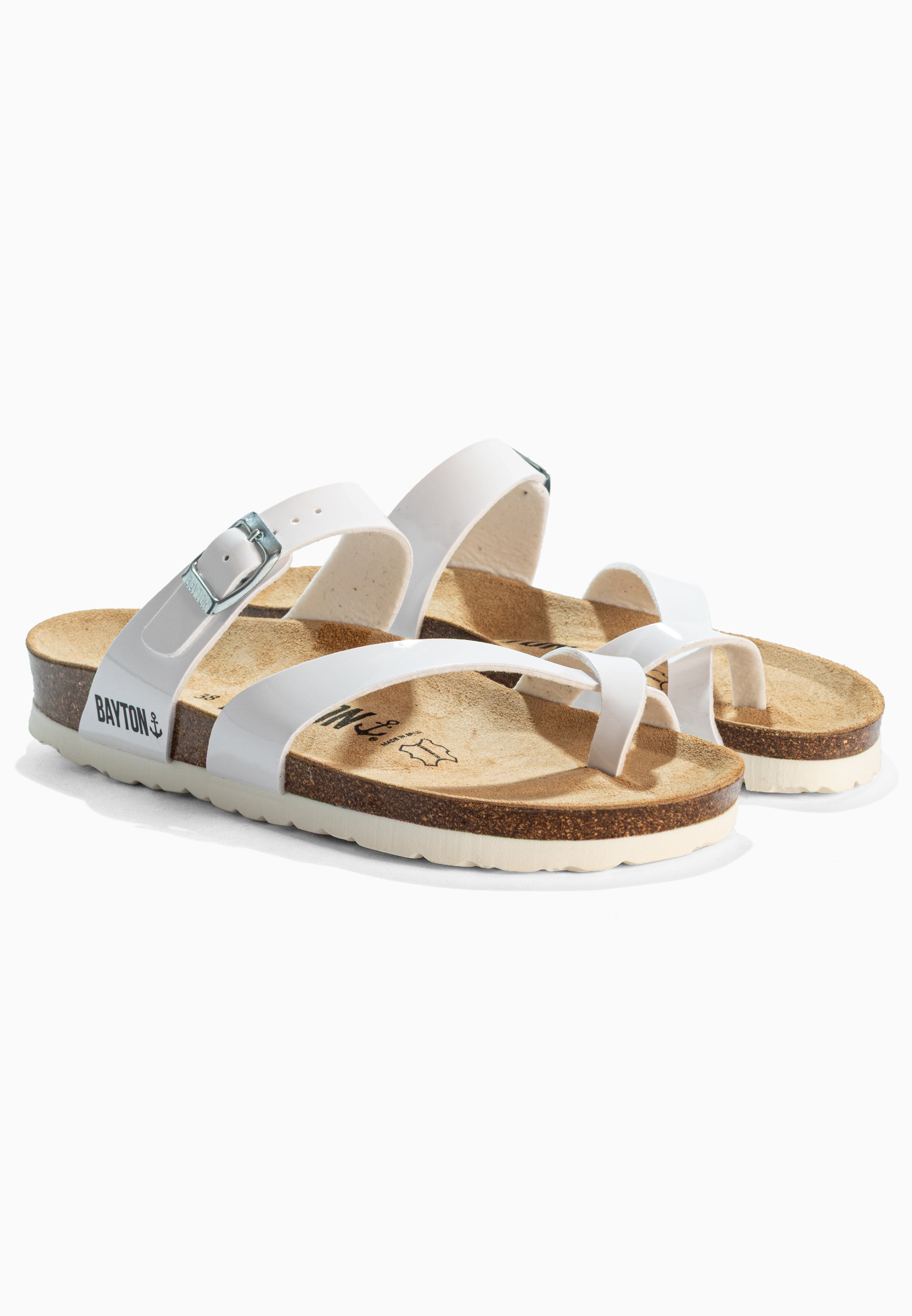 Diane White Toe-Strap Sandals