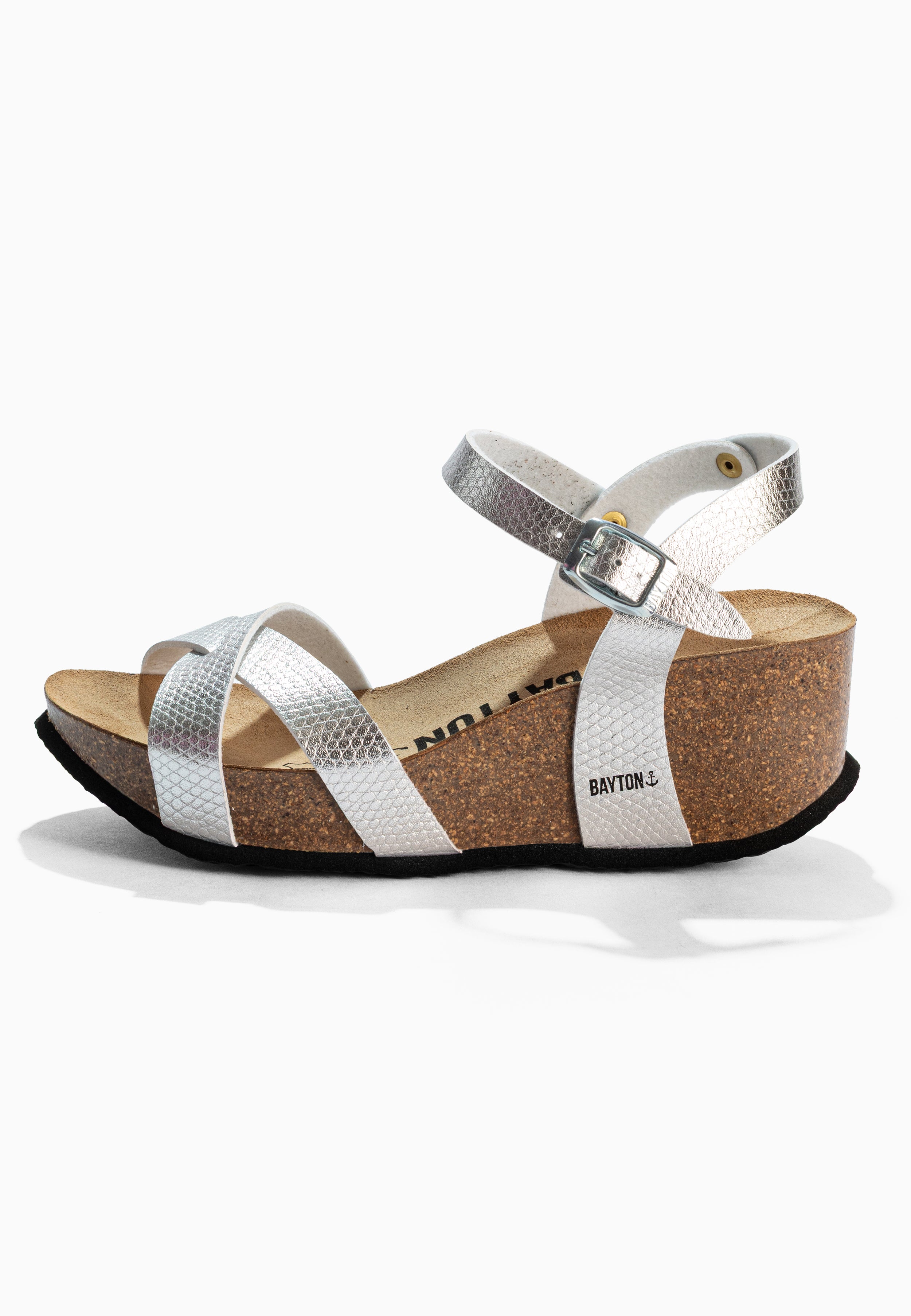 Sandalias Venus Plata Cuña Y Semicuña